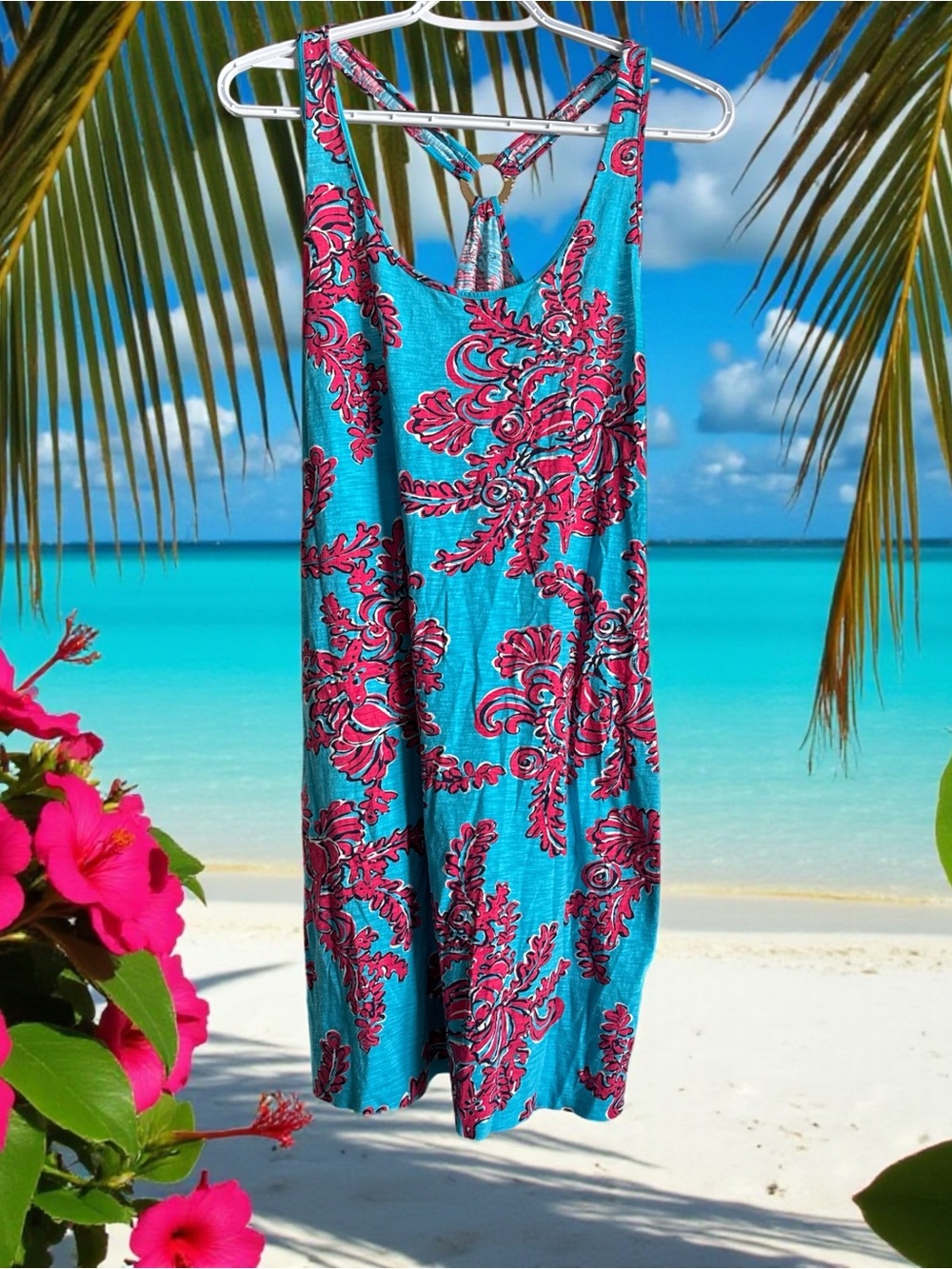 Lilly Pulitzer Turquoise and Pink Mini Dress